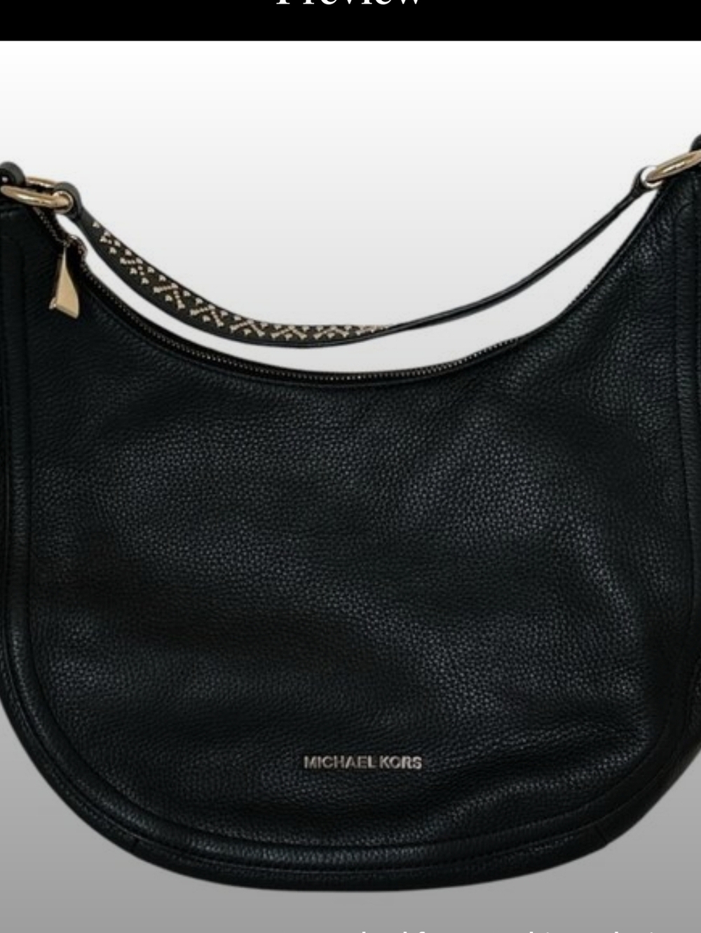 Like New MICHAEL Michael Kors Lydia Black Leather Hobo Bag With Gold Hardware